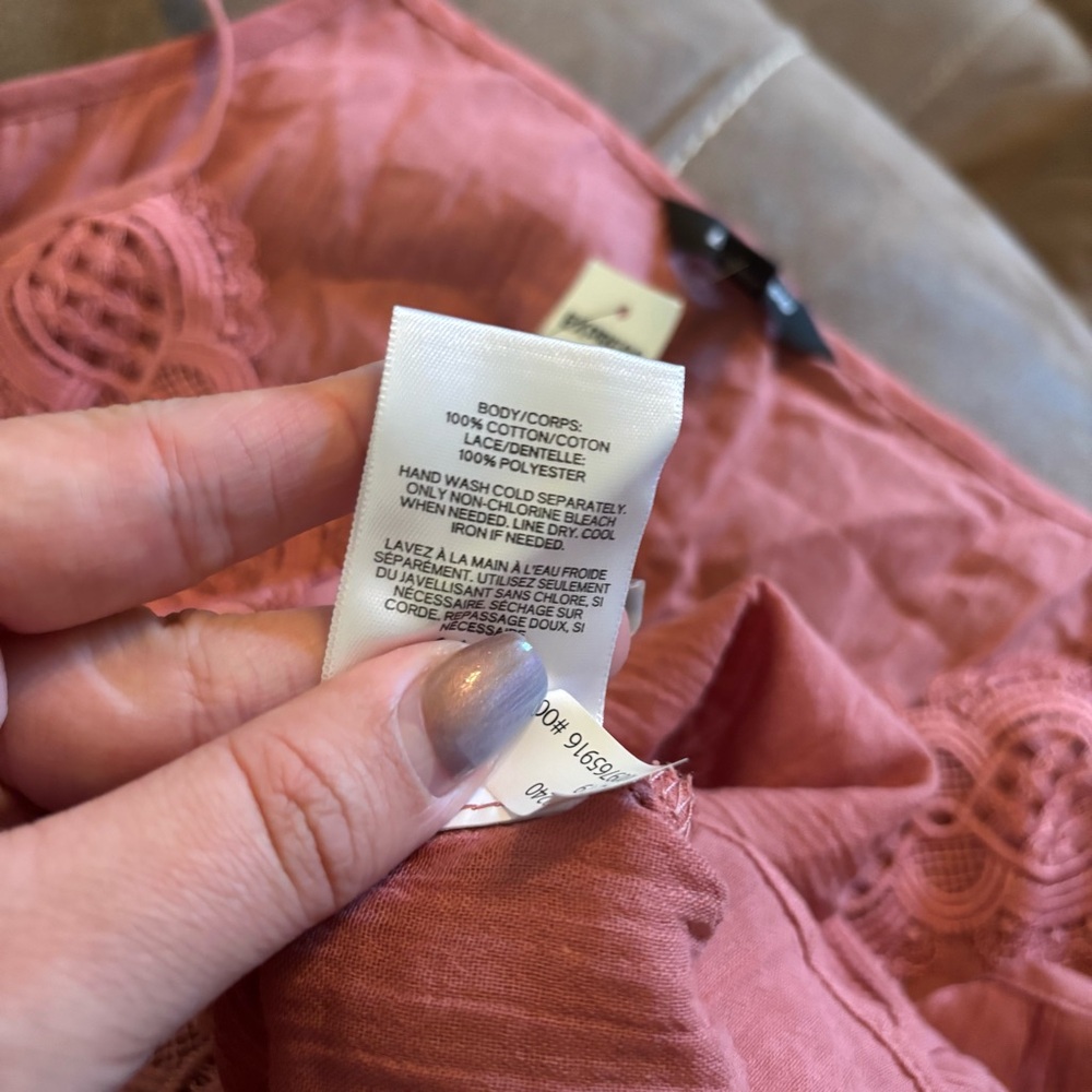 Express Pink Crochet Trim Peplum Tank Top - Picture 6 of 6